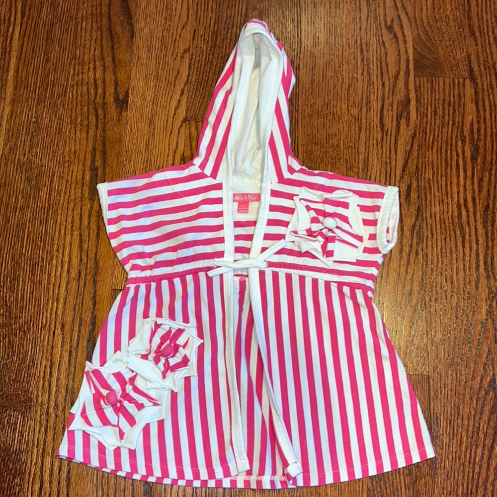 Isobella & Chloe pink white striped cover up - size 2T